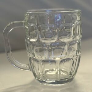 Clear Glass Coffee Mug Barrel Design | 5” Tall | Single Cup